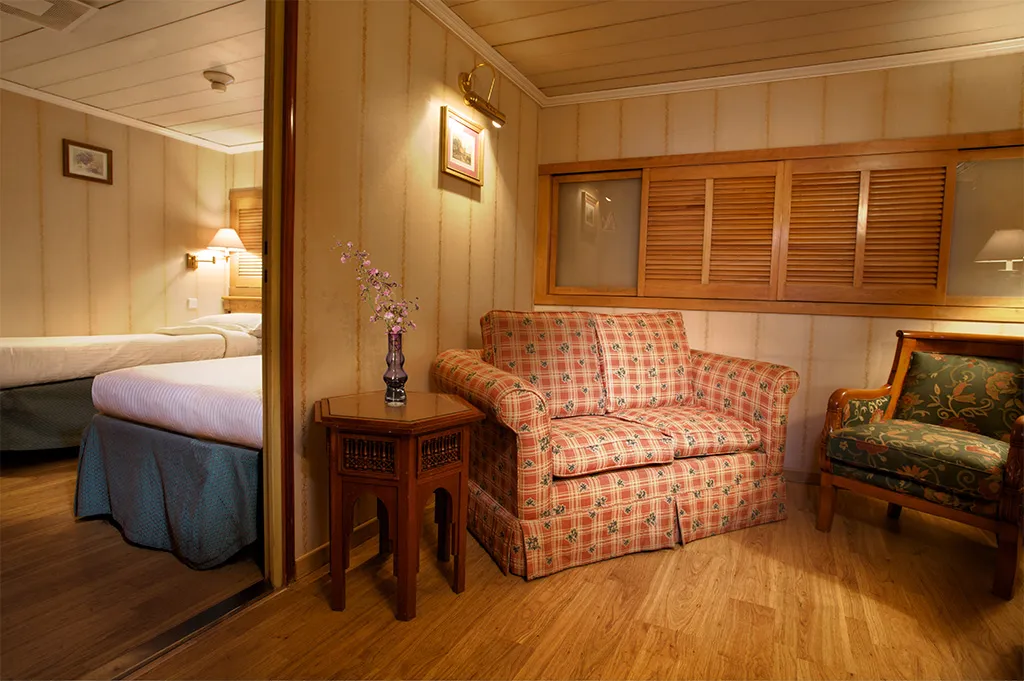 Cabin aboard the Champolion I Nile cruise